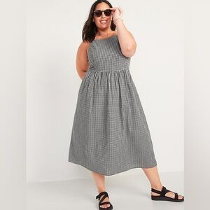 Old Navy Fit & Flare Gingham Midi Cami Dress